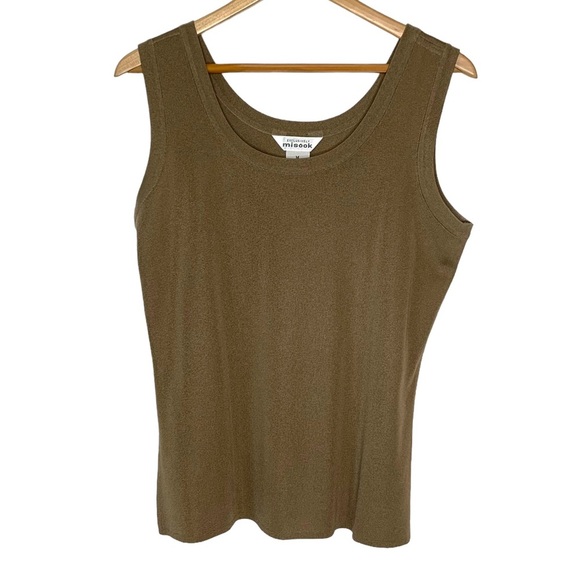 Exclusively MISOOK Tan Brown Macchiato Acrylic Knit Sleeveless Shell Tank Top M - Picture 1 of 6